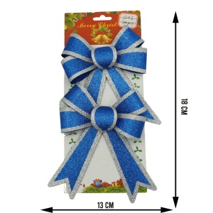 Set 2 fundite pentru brad, Albastre, cu margini argintii, 13 x 18 cm, PVC, Flippy - Img 6