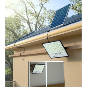 Set 2 proiectoare LED cu Panou Solar Flippy, Senzor de miscare, Telecomanda, Waterproof, 322*2 LED-uri incorporate, 200W, 30*24 cm, IP67, Design Modern, Negru - Img 5
