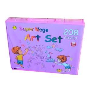 Set 208 Piese, Complet pentru Pictura si Desen, Flippy, Tip Servieta, 3-12 Ani, 40.5 x 5 x 30 cm, Roz - Img 4