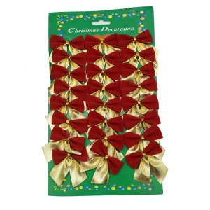 Set 24 fundite pentru brad, Rosii-Aurii , 5 x 6 cm, din poliester, Flippy - Img 1