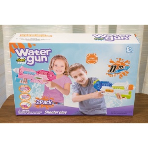 Set 2x Pistol cu Apa pentru Copii, Rezervor, Pentru Piscina/Plaja, Flippy, 6ani+, Roz + Albastru, 1000 ML - Img 9