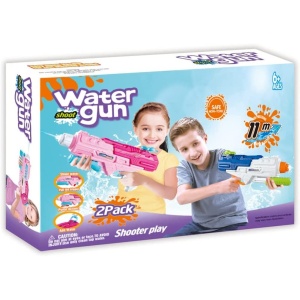 Set 2x Pistol cu Apa pentru Copii, Rezervor, Pentru Piscina/Plaja, Flippy, 6ani+, Roz + Albastru, 1200 ML - Img 2