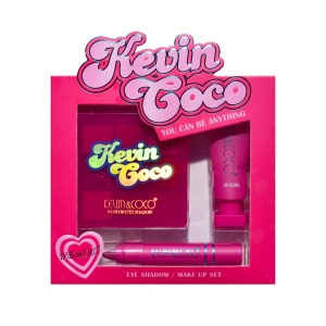 Set 3 Produse de Machiaj, KEVIN &amp; COCO, Pink Hearted, 9 culori, 15.5 x 13 x 3.4 cm - Img 7