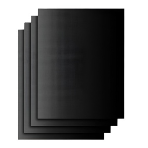 Set 4 Folii Antiaderente din Teflon, Flippy, Multifunctionale, Rezistente la Apa si Temperaturi Ridicate, pentru Gratar, Cuptor, BBQ Grill, 40x33 cm, Negru - Img 1