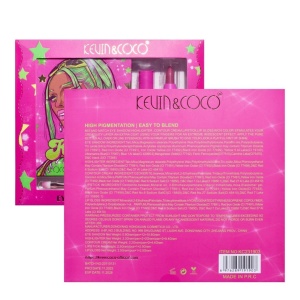 Set 4 Produse de Machiaj, KEVIN &amp; COCO, Green Cool Girl, 18 culori, 20.5 x 18.2 x 2.2 cm - Img 6
