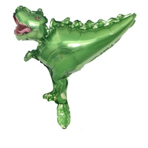 Set 5 Baloane Folie Metalizata, Flippy, Figurine Dinozauri, 30 cm, Ambalaj Individual, Pai inclus, Umflare cu Aer sau Heliu, Multicolor - Img 4