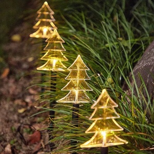 Set 5 Lampi solare LED de exterior Model Brad, pentru gradina, Flippy, 35.5 cm, Alb Cald - Img 5