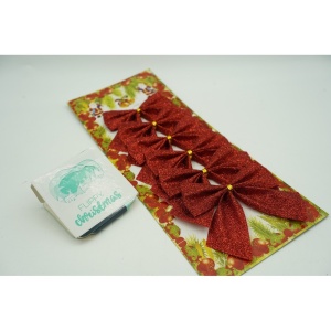 Set 6 fundite pentru brad, Rosii, clasice, cu sclipici, 8 x 9 cm, din poliester, Flippy - Img 2