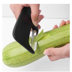 Set 6 in 1 mini ustensile bucatarie Flippy, taietor pizza, cutit, curatator, razatoare, desfacator, presa usturoi, manere din ABS, lame ascutite din otel inoxidabil, 7.1 x 12.9 x 4.8 cm, negru - Img 5