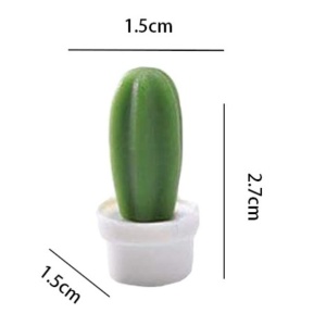Set 6 Magneti de Frigider, Flippy, Model Cactusi in Ghiveci, din ABS si Magnet, Verde/Alb - Img 6