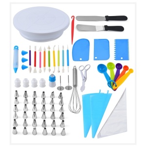 Set 66 Piese Ustensile pentru Ornare Prajituri, Flippy, din Plastic si Otel Inoxidabil, Multicolor - Img 3