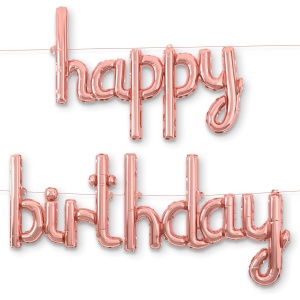 Set Baloane din Folie Metalizata, Flippy, Model Happy Birthday, 45x85 cm, 45x124cm, Baloane Party, Ambalaj Individual, Pai Inclus, Umflare cu Aer sau Heliu, Roz Pal - Img 9