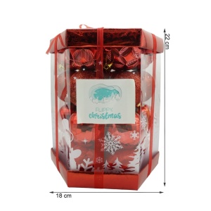 Set de 28 ornamente de brad, Flippy, de tip Glob, Rosu, din polistiren, cu finisaj sclipitor , cutie 18 cm adancime x 22 cm inaltime x 18 cm lungime) - Img 10