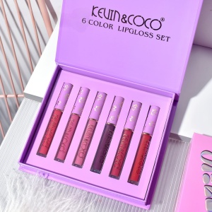 Set de Buze, KEVIN COCO, Violet Girl, 6 Lip Gloss-uri, 17 x 14.8 x 2.9 cm, Roz/Rosu/Mov - Img 3