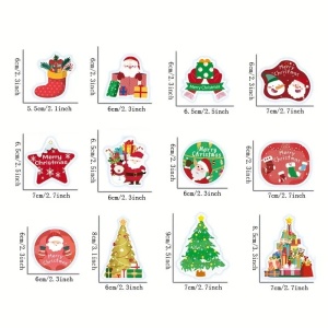 Set Decoratiuni de Craciun pentru Brad, Flippy, Modele Variate, Sfoara Inclusa, 12 Piese, 6 x 7 cm, Model B, Multicolor - Img 2