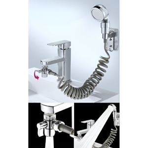Set Extensie de Dus, Flippy, pentru Baterie Baie sau Bucatarie, 4 Piese, Filtru de Ioni Negativi, Furtun Flexibil de 1.5 Metri, Argintiu - Img 8