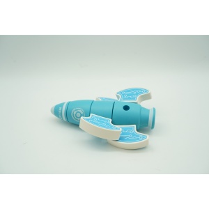 Set inteligent de blocuri magnetice pentru copii, 8 piese, cutie depozitare, racheta, albastru - Img 6