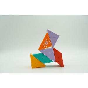 Set inteligent de constructie cu piese magnetice, Flippy, 6 piese, pentru copii, +3 ani, multicolor - Img 9