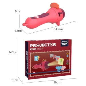 Set Jucarie Educativa, Flippy, Proiector Tip Lanterna Pentru Copii, 6 Teme, 48 de Imagini, Cutie Depozitare, +3 ani, Rosu - Img 7