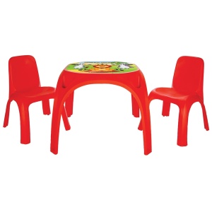 Set Masuta cu 2 scaune pentru copii Pilsan King Table red - Img 1