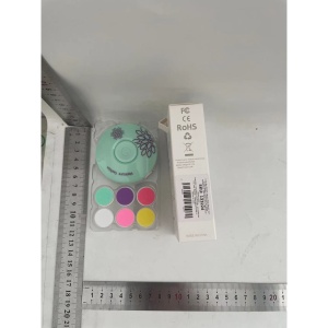 Set Pila Electrica pentru Copii si Bebelusi, Flippy, ABS, Incarcare USB, Model cu Flori, 6 Accesorii, cu Lumina LED, Verde deschis - Img 2
