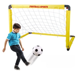Set Poarta de Fotbal pentru Copii, Flippy, 45x60 cm, Minge, Cartonase, Pompa, Fluier, Interactiv, Distractiv, Galben - Img 7
