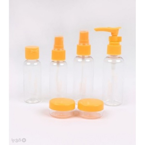 Set Recipiente pentru Cosmetice, Flippy, 5 Piese, cu Gentuta, pentru Calatorii, Reutilizabile, Portocaliu, Material Plastic, 40 ml, 10g - Img 5