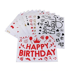 Sticker Autocolant pentru Baloane, Flippy, Tematica Aniversare, Model Happy Birthday, 29x21 cm, Rosu - Img 2