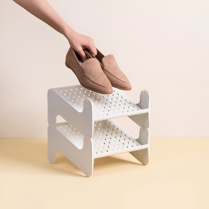 Suport pentru Pantofi, Flippy, cu Doua Straturi, Organizator, Antiderapant și Durabil, 26x24.8x16 cm, Alb - Img 7