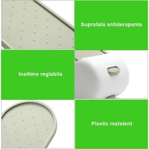 Suport pentru Pantofi, Flippy, cu Două Straturi, Organizator, Antiderapant și Durabil, Inălțime Reglabilă, 28x18x11 cm, Verde, 150 g - Img 3