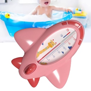 Termometru pentru Baie, Flippy, Plutitor, Rezistent la apa, Multifunctional, Model Avion, 11x10x4 cm, Roz - Img 2