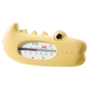 Termometru pentru Baie, Flippy, Plutitor, Rezistent la apa, Multifunctional, Model Crocodil, 2.7x6.5x3.7 cm, Galben - Img 1