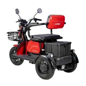 Triciclu Electric , Fara Permis, Motor 1000W, 2-3 locuri, Voltarom APEC APM2 Rosu, Autonomie pana la 36 km, Omologat RAR - Img 2