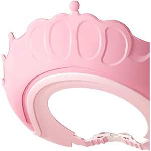 Viziera de Protectie Baie Pentru Copii, Fippy, Model Coronita, Dimensiune ajustabila, Durabil, Usor de curatat, Impotriva Samponului, pentru Ochi si Urechi, TPE+PP, 24x22 cm, Roz - Img 2