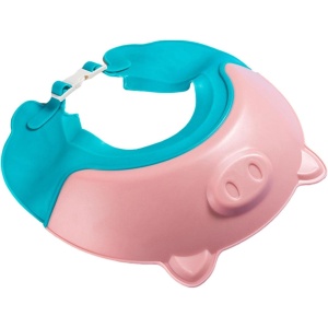 Viziera de Protectie Baie Pentru Copii, Fippy, Model Purcelus, Dimensiune ajustabila, Durabil, Usor de curatat, Impotriva Samponului, pentru Ochi si Urechi, TPE+PP, 23x23 cm, Roz - Img 6