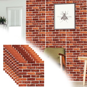 10 x Placi Tapet Autocolant 3D cu Imitatie de Caramida, pentru Perete Bucatarie Sufragerie, Usor de Curatat, Rezistent la Apa, Autoadeziv, 30x30 cm, Rosu - Img 8