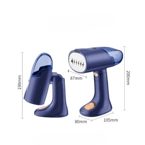 Aparat de Calcat Vertical Portabil cu Abur, Flippy, Putere 1500W, Rezervor Detasabil de 138ml, Priza, Functie Anti Calcar si Auto Curatare, Pliabil, cu Perie, 20x10.5x8 cm, Albastru - Img 9