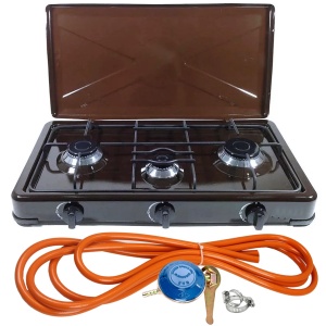 Aragaz maro, 3 ochiuri + Kit reglabil gpl RH-10 + Tub flex 2M+2 Coliere - Img 2
