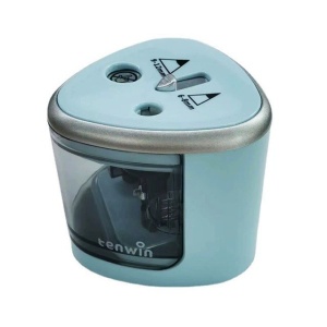 Ascutitoare Electrica cu 2 Gauri, Flippy, Gri, Baterii 4 x AA (neincluse), 7.5 x 7.5 x 7.5 cm, Albastru - Img 3