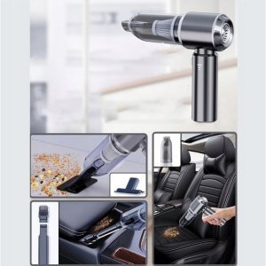 Aspirator Portabil Auto, Flippy, pentru Casa si Masina, 3 Viteze, Incarcator Tip-C cu Incarcare Rapida, Tub Prelungitor, 2000mAh, 7 Capete de Aspirare si Suflare, 21x20x6.5 cm, Negru - Img 4