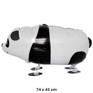 Balon din Folie Metalizata, Flippy, Figurina Animata, Model Panda, 74x42 cm, Ambalaj Individual, Pai Inclus, Umflare cu Aer sau Heliu, Alb-negru - Img 2