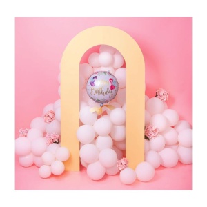 Balon din Folie Metalizata, Flippy, Figurina Cerc, Model Happy Birthday cu Zane, Tematica Aniversare, 45 cm, Ambalaj Individual, Pai Inclus, Umflare cu Aer sau Heliu, Multicolor - Img 2