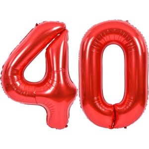 Balon din Folie Metalizata Flippy, Figurina Cifra, Tema Aniversare 80 cm, Ambalaj Individual, Pai inclus, Umflare cu Aer sau Heliu, Rosu, Cifra 4 - Img 8