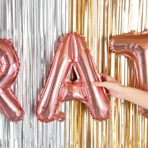 Balon Folie Metalizata Litera A, Flippy, 40 cm, Umflati cu Heliu sau Aer, Ambalaj Individual, Pai inclus, Rose Gold - Img 7