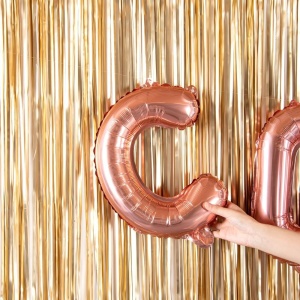 Balon Folie Metalizata Litera C, Flippy, 40 cm, Umflati cu Heliu sau Aer, Ambalaj Individual, Pai inclus, Rose Gold - Img 5