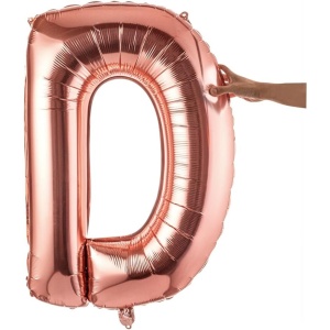 Balon Folie Metalizata Litera D, Flippy, 80 cm, Umflati cu Heliu sau Aer, Ambalaj Individual, Pai inclus, Rose Gold - Img 8
