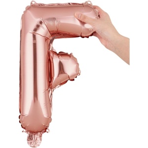 Balon Folie Metalizata Litera F, Flippy, 40 cm, Umflati cu Heliu sau Aer, Ambalaj Individual, Pai inclus, Rose Gold - Img 7