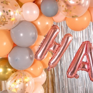 Balon Folie Metalizata Litera H, Flippy, 40 cm, Umflati cu Heliu sau Aer, Ambalaj Individual, Pai inclus, Rose Gold - Img 6