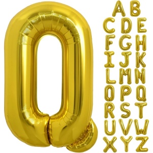 Balon Folie Metalizata Litera Q, Flippy, 40 cm, Umflati cu Heliu sau Aer, Ambalaj Individual, Pai inclus, Auriu - Img 3