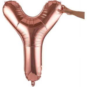 Balon Folie Metalizata Litera Y, Flippy, 80 cm, Umflati cu Heliu sau Aer, Ambalaj Individual, Pai inclus, Rose Gold - Img 6